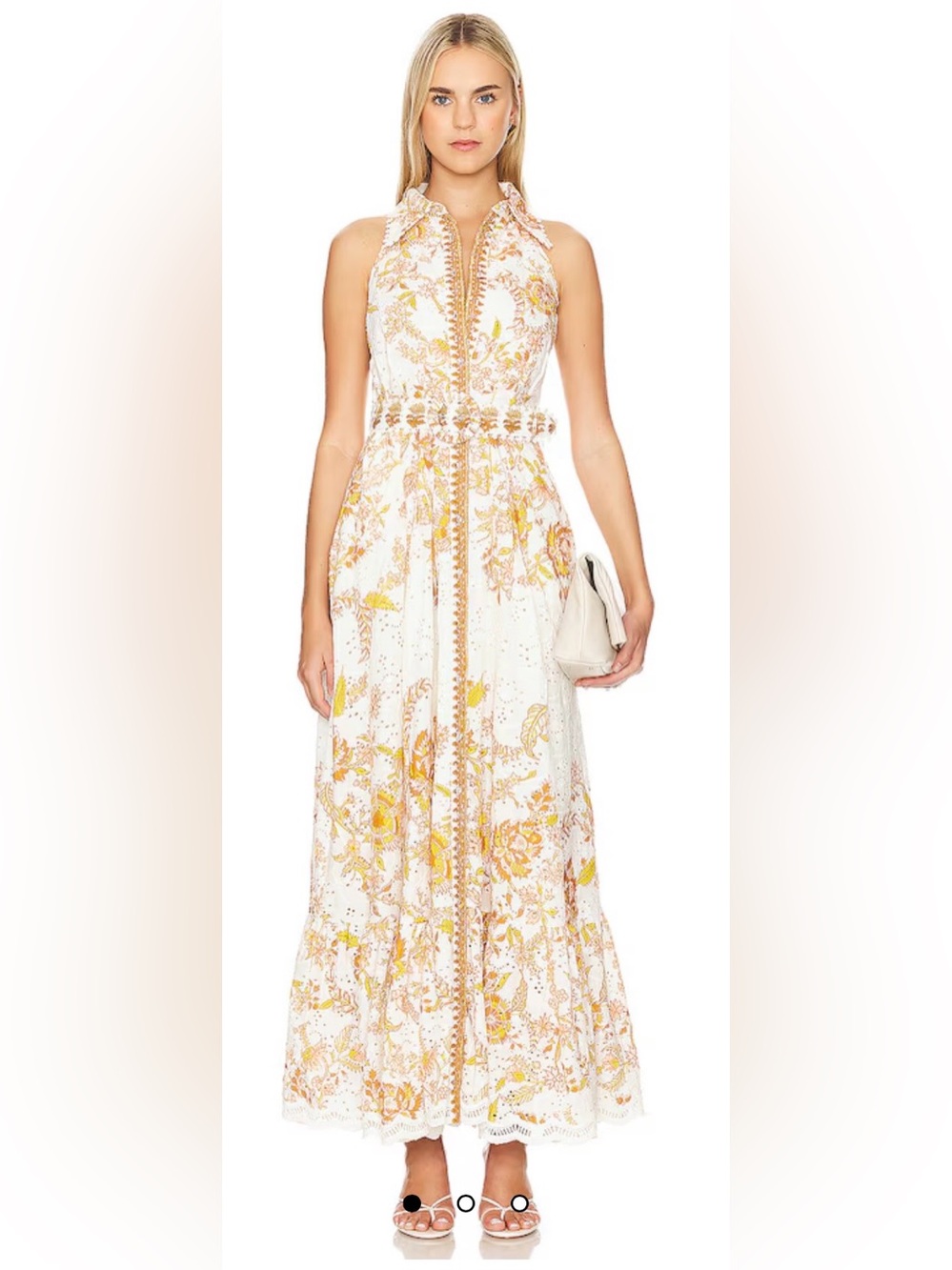 *Flawed Hemant & Nandita x RTR Belted Maxi Dress in Off White (0245)